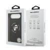 Оригинален калъф / гръб / Karl Lagerfeld Silicone Double Heads And Circle с безжично зареждане MagSafe кейс за Apple iPhone 17 Air (6.9) - черен