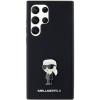 Оригинален силиконов калъф / гръб / Karl Lagerfeld Ikonik Metal Pin кейс за Samsung Galaxy S24 Ultra - черен Karl