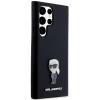 Оригинален силиконов калъф / гръб / Karl Lagerfeld Ikonik Metal Pin кейс за Samsung Galaxy S24 Ultra - черен Karl