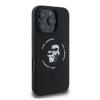 Оригинален кейс Karl Lagerfeld Silicone Karl and Choupette Heads MagSafe case за iPhone 16 Pro Max (6.9) - черен гръб