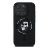 Оригинален кейс Karl Lagerfeld Silicone Karl and Choupette Heads MagSafe case за iPhone 16 Pro Max (6.9) - черен гръб