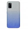Силиконов калъф / гръб / TPU за Samsung Galaxy A41 A415 - преливащ / сребристо и синьо / брокат