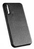 Луксозен силиконов калъф / гръб / TPU за Huawei P20 - черен / имитиращ кожа