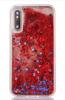 Луксозен твърд гръб 3D за Huawei P20 - прозрачен / червен брокат / звездички