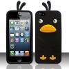 Силиконов калъф / гръб / ТПУ 3D за Apple iPhone 5 / 5S - Angry Birds / черен