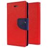 Луксозен кожен калъф Flip тефтер със стойка MERCURY Fancy Diary за Lenovo Vibe S1 Lite - червен