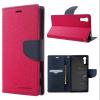 Луксозен кожен калъф Flip тефтер със стойка MERCURY Fancy Diary за Sony Xperia XZs - цикламен