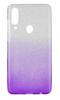 Силиконов калъф / гръб / TPU за Samsung Galaxy A40 - преливащ / сребристо и лилаво / брокат