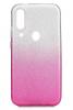 Силиконов калъф / гръб / TPU за Samsung Galaxy A40 - преливащ / сребристо и розово / брокат