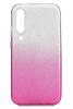 Силиконов калъф / гръб / TPU за Samsung Galaxy A50 - преливащ / сребристо и розово / брокат