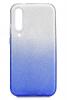 Силиконов калъф / гръб / TPU за Samsung Galaxy A50 / A50S / A30S  - преливащ / сребристо и синьо / брокат