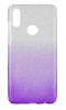 Силиконов калъф / гръб / TPU за Huawei P30 Lite - преливащ / сребристо и лилаво / брокат
