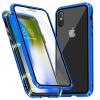 Магнитен калъф Bumper Case 360° FULL за Apple iPhone XS Max - прозрачен / синя рамка