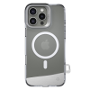 Луксозен гръб TPU кейс Kajsa Aluminium Trans-Shield Case с безжично зареждане MagSafe за Apple iPhone 16 (6.1) - сребрист