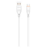 Кабел VIDVIE CB4016 за зареждане и пренос на данни / USB to Type-C 2.4A 1m - бял