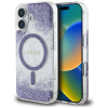 Оригинален калъф / гръб / GUESS Bottom Glitter с безжично зареждане MagSafe кейс за Apple iPhone 16 (6.1) - лилав брокат