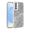 Луксозен силиконов калъф / гръб / TPU Ponti Case за Samsung Galaxy A26 5G - сив кейс / сърца с камъни