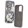 Луксозен гръб / кейс / Flower Series Case с безжично зареждане MagSafe за Apple iPhone 16 (6.1) - сив / цветя