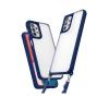 Луксозен гръб / кейс / Protective Armor Case за Samsung Galaxy A36 5G - прозрачен / тъмно син кант