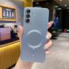 Луксозен силиконов калъф / кейс / Electro Case с безжично зареждане MagSafe за Samsung Galaxy A36 5G - светло син
