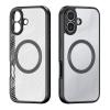 Луксозен гръб / кейс / Dux Ducis AIMO Premium Case с безжично зареждане MagSafe за Apple iPhone 17 (6.3) - прозрачен / черен кант