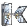 Луксозен удароустойчив калъф / гръб / Ring Case за Samsung Galaxy Z Flip 7 - черен / прозрачен