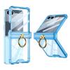 Луксозен удароустойчив калъф / гръб / Ring Case за Samsung Galaxy Z Flip 7 - син / прозрачен