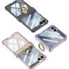 Луксозен удароустойчив калъф / гръб / Ring Case за Samsung Galaxy Z Flip 7 - черен / прозрачен