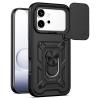 Удароустойчив гръб TPU кейс за Honor 600 Ring Armor Case - черен