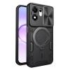 Удароустойчив твърд гръб / Кейс Defender Armor Ring Magnetic Holder lens cover Honor 600 Smart - черен