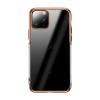 Луксозен силиконов калъф / гръб / TPU за Apple iPhone 11 Max - прозрачен / Rose Gold кант