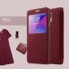 Луксозен калъф Flip тефтер S-View със стойка BASEUS Terse Case за Samsung Galaxy Note 4 N910 / Samsung Note 4 - червен