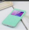 Луксозен калъф Flip тефтер S-View със стойка BASEUS Terse Case за Samsung Galaxy Note 4 N910 / Samsung Note 4 - зелен