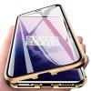 Магнитен калъф Bumper Case 360° FULL за Samsung Galaxy A70 - прозрачен / златиста рамка