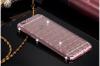 Луксозен силиконов калъф / гръб / TPU с камъни за Apple iPhone 5 / iPhone 5S / iPhone SE - прозрачен / Rose Gold / ромбове