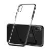 Луксозен твърд гръб Baseus Glitter Clear Case за Apple iPhone XS Max - прозрачен / черен кант