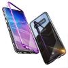Магнитен калъф Bumper Case 360° FULL за Samsung Galaxy S10 - прозрачен / лилава рамка