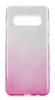 Силиконов калъф / гръб / TPU за Samsung Galaxy S10 - преливащ / сребристо и розово / брокат
