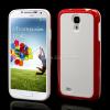 Силиконов калъф / гръб / TPU за Samsung Galaxy S4 S IV SIV I9500 I9505 - Cube Texture / бял с червен кант