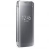 Страничен флип калъф Clear View Cover за Samsung Galaxy S6 Edge G925 - silver / сив