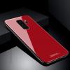 Луксозен стъклен твърд гръб за Samsung Galaxy A6 2018 - червен