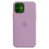 Оригинален гръб Silicone Cover за Apple iPhone 12 / 12 Pro 6.1" - тъмно лилав / лого