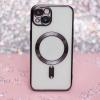 Луксозен силиконов калъф / кейс / MagSafe case за Apple iPhone 13 6.1" - прозрачен / черен кант