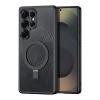 Силиконов твърд кейс Dux Ducis AIMO с Magsafe за Samsung Galaxy S25 Ultra - прозрачен гръб с черен кант