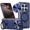Удароустойчив гръб TPU кейс Slide Camera Case Magnetic Finger Ring Car Holder за Xiaomi Redmi Note 14 Pro - тъмно син