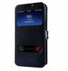 Kожен калъф Flip тефтер S-View със стойка за Samsung Galaxy S6 G920 - черен / Flexi