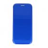 Луксозен кожен калъф Flip тефтер със стойка OPEN за Huawei P20 Lite - син / гланц