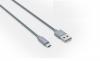 Оригинален USB кабел LDNIO Micro USB Cable LS-08 за Samsung, LG, HTC, Sony, Lenovo и други - сребрист / кръгъл