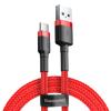Оригинален USB кабел BASEUS Cafule Cable Type-C за зареждане и пренос на данни - червен