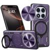 Удароустойчив гръб TPU кейс Slide Camera Case Magnetic Finger Ring Car Holder за Xiaomi Redmi Note 14 Pro - лилав